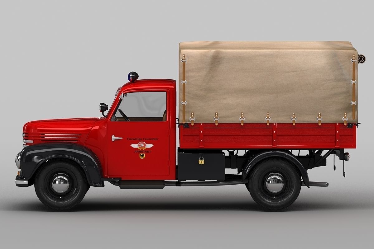 Barkas Framo V901 Fire Truck 3D model_1