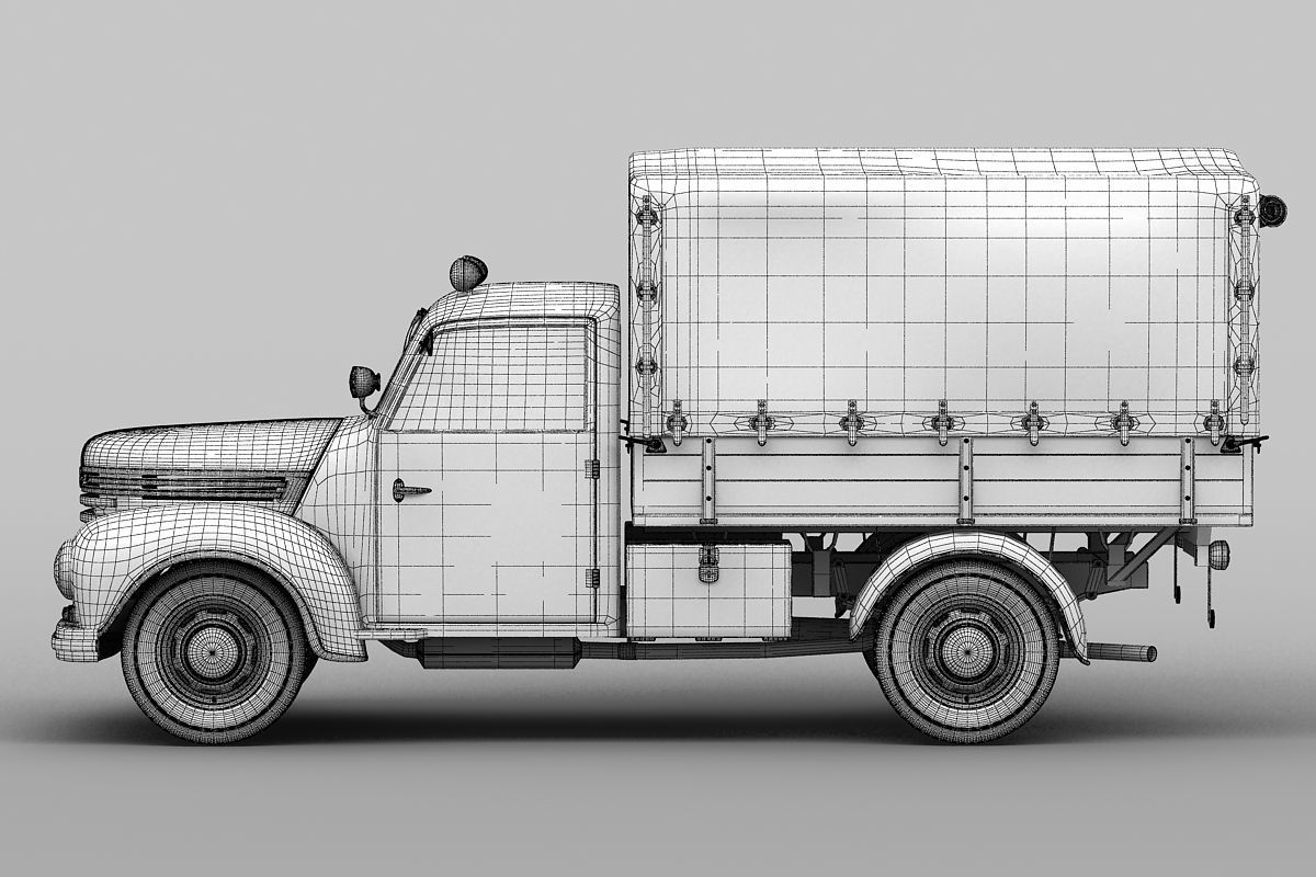 Barkas Framo V901 Fire Truck 3D model_5