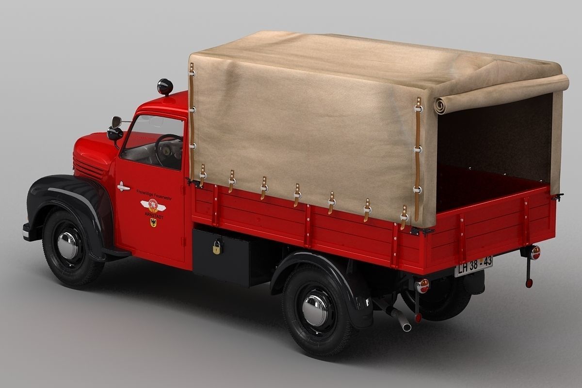 Barkas Framo V901 Fire Truck 3D model_2