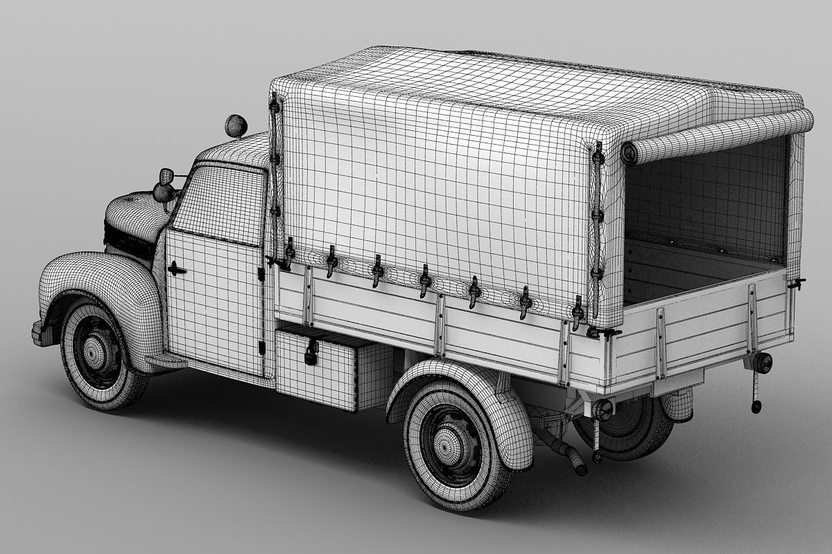 Barkas Framo V901 Fire Truck 3D model_8