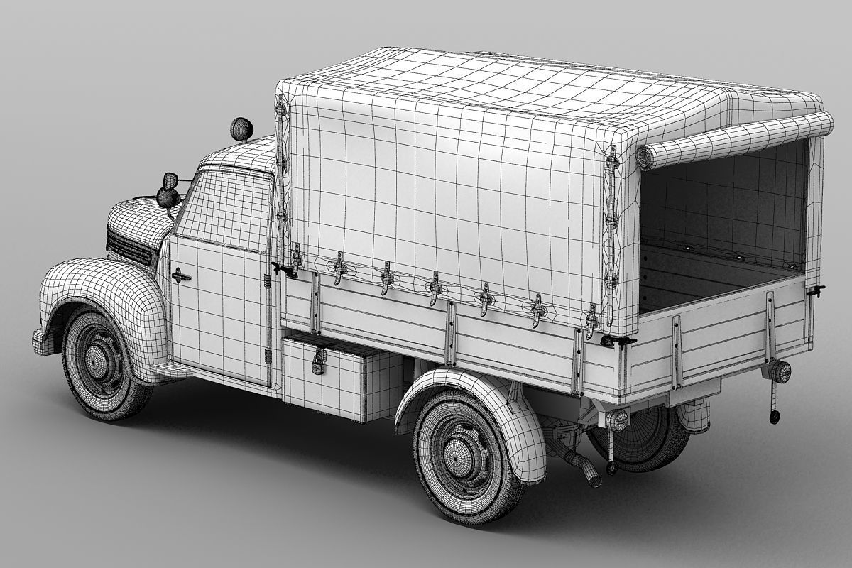 Barkas Framo V901 Fire Truck 3D model_7