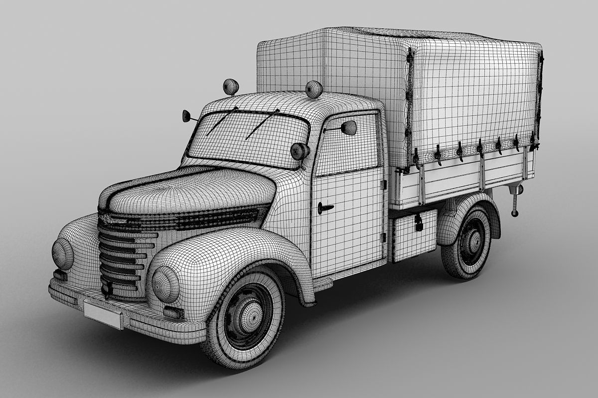 Barkas Framo V901 Fire Truck 3D model_3
