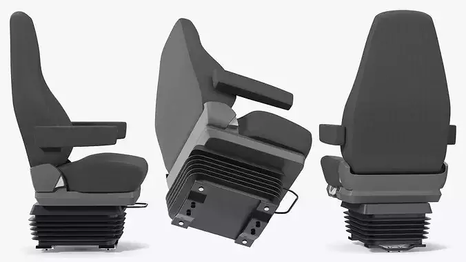 Air Suspension Driver Seat with Cushion Support 3D model 5
