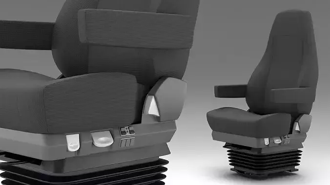 Air Suspension Driver Seat with Cushion Support 3D model 4