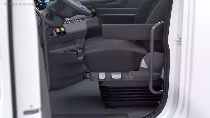 Air Suspension Driver Seat with Cushion Support 3D model 2