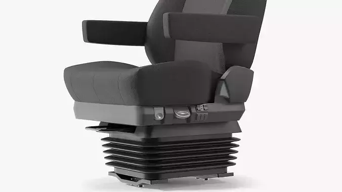 Air Suspension Driver Seat with Cushion Support 3D model 7