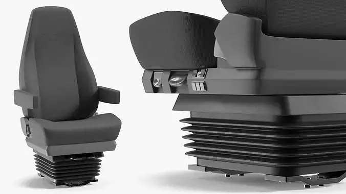 Air Suspension Driver Seat with Cushion Support 3D model