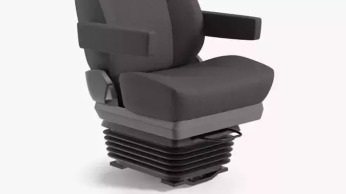 Air Suspension Driver Seat with Cushion Support 3D model 6