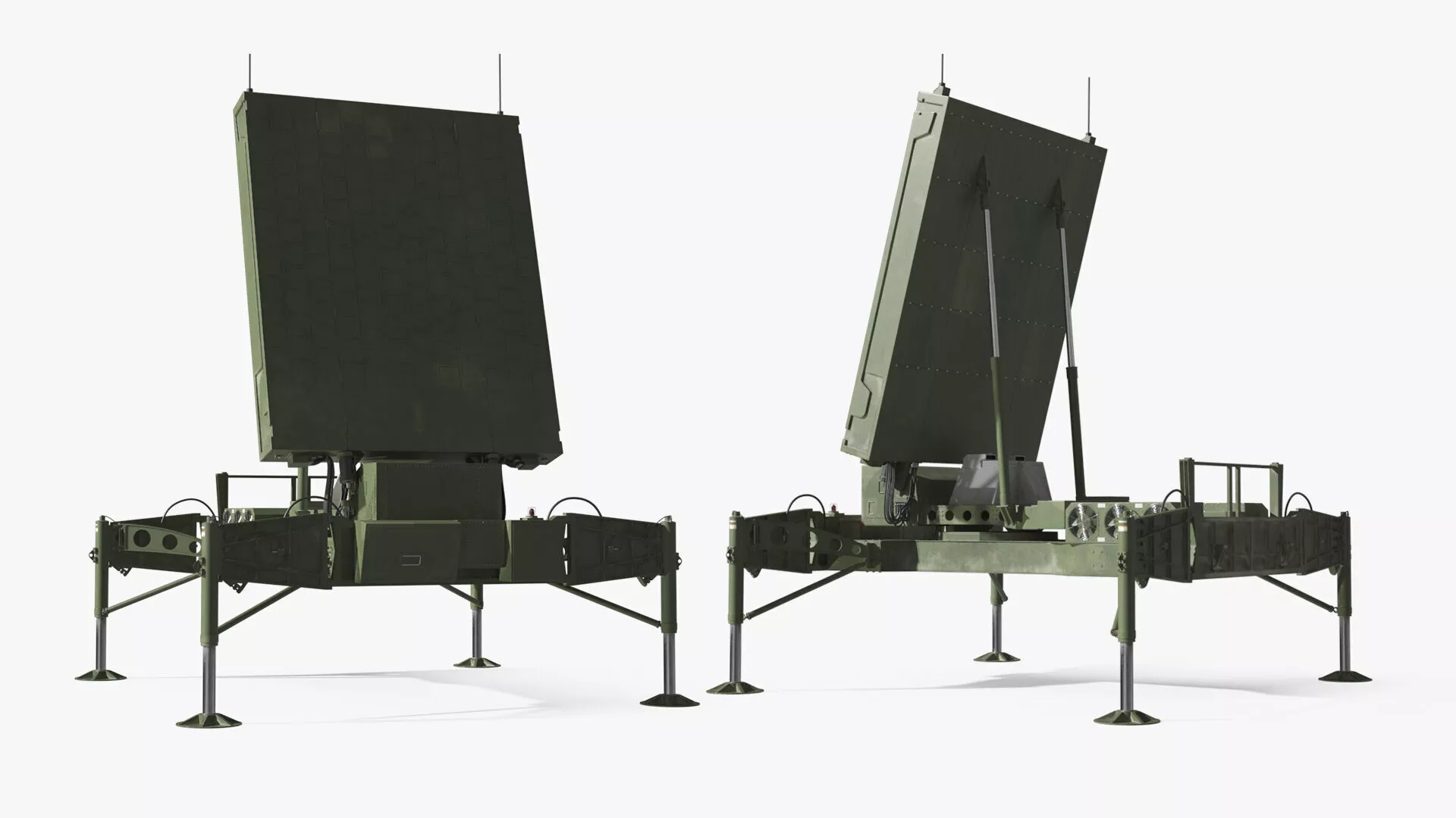 MEADS Deployed Surveillance Radar Platform Rigged 3D model