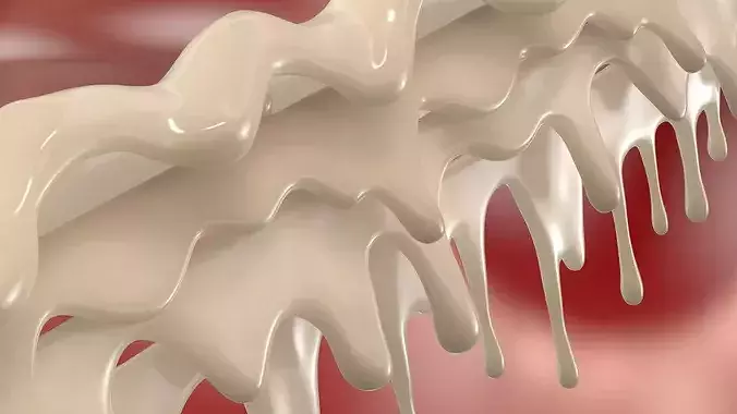 White Chocolate Drips Set 3D model 2