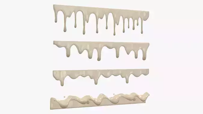 White Chocolate Drips Set 3D model