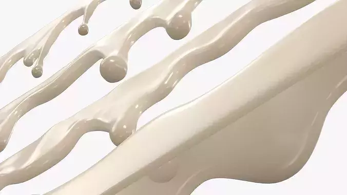 White Chocolate Drips Set 3D model 4