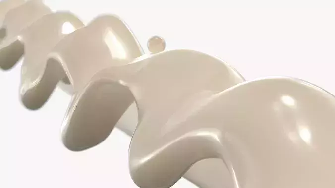 White Chocolate Drips Set 3D model 6
