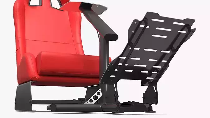 Racing Simulator Seat with Pedal Mount 3D model 6