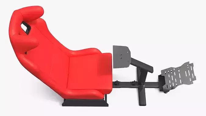 Racing Simulator Seat with Pedal Mount 3D model 4