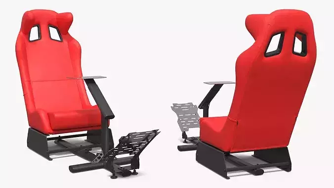 Racing Simulator Seat with Pedal Mount 3D model