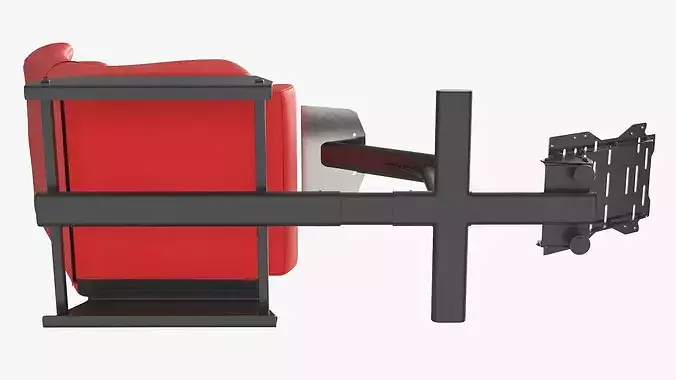 Racing Simulator Seat with Pedal Mount 3D model 5