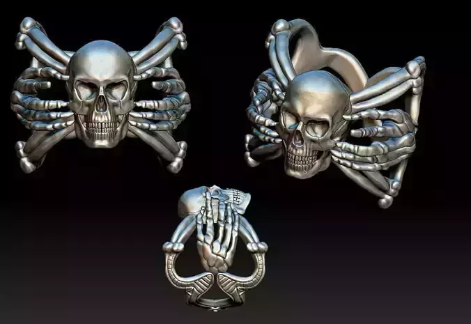 X Skull Ring 