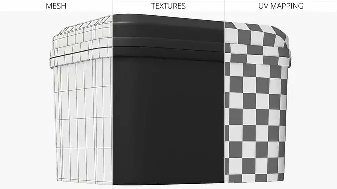 Tesla Tire Repair Kit Storage Case Black 3D model 6