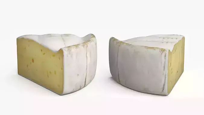 Brie Cheese Slice with Creamy Texture 3D model 5