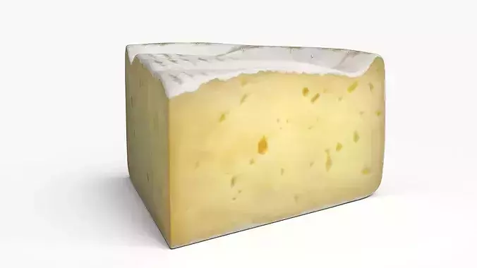 Brie Cheese Slice with Creamy Texture 3D model 6