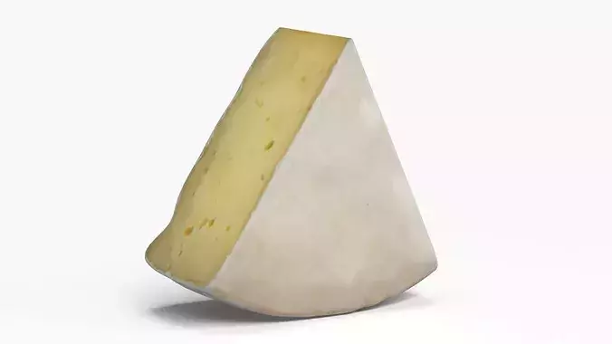 Brie Cheese Slice with Creamy Texture 3D model 7