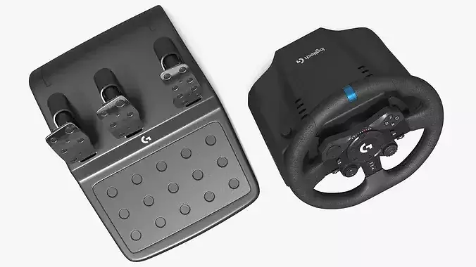 Logitech Driving Wheel Controller with Pedals 3D model 5