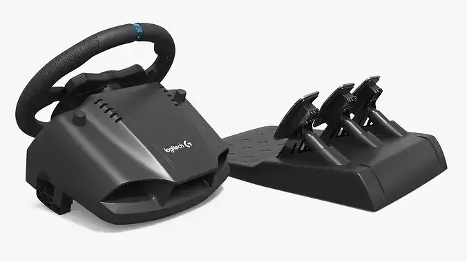 Logitech Driving Wheel Controller with Pedals 3D model 4