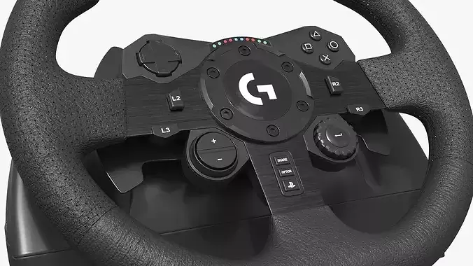 Logitech Driving Wheel Controller with Pedals 3D model 7