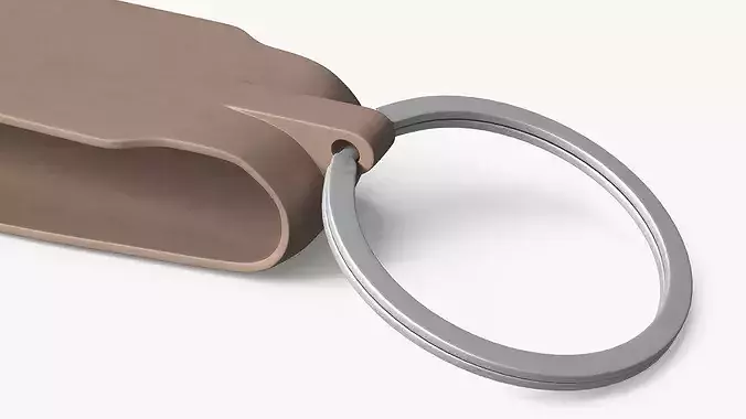 Car Key Silicone Band Holder Taupe 3D model 7
