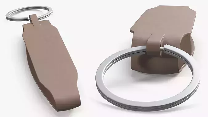 Car Key Silicone Band Holder Taupe 3D model 5