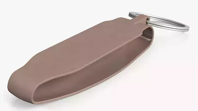 Car Key Silicone Band Holder Taupe 3D model 3