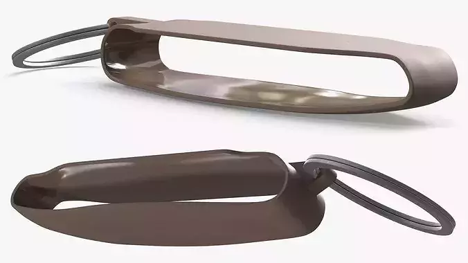 Car Key Silicone Band Holder Taupe 3D model 4