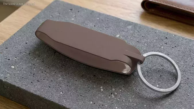 Car Key Silicone Band Holder Taupe 3D model 2