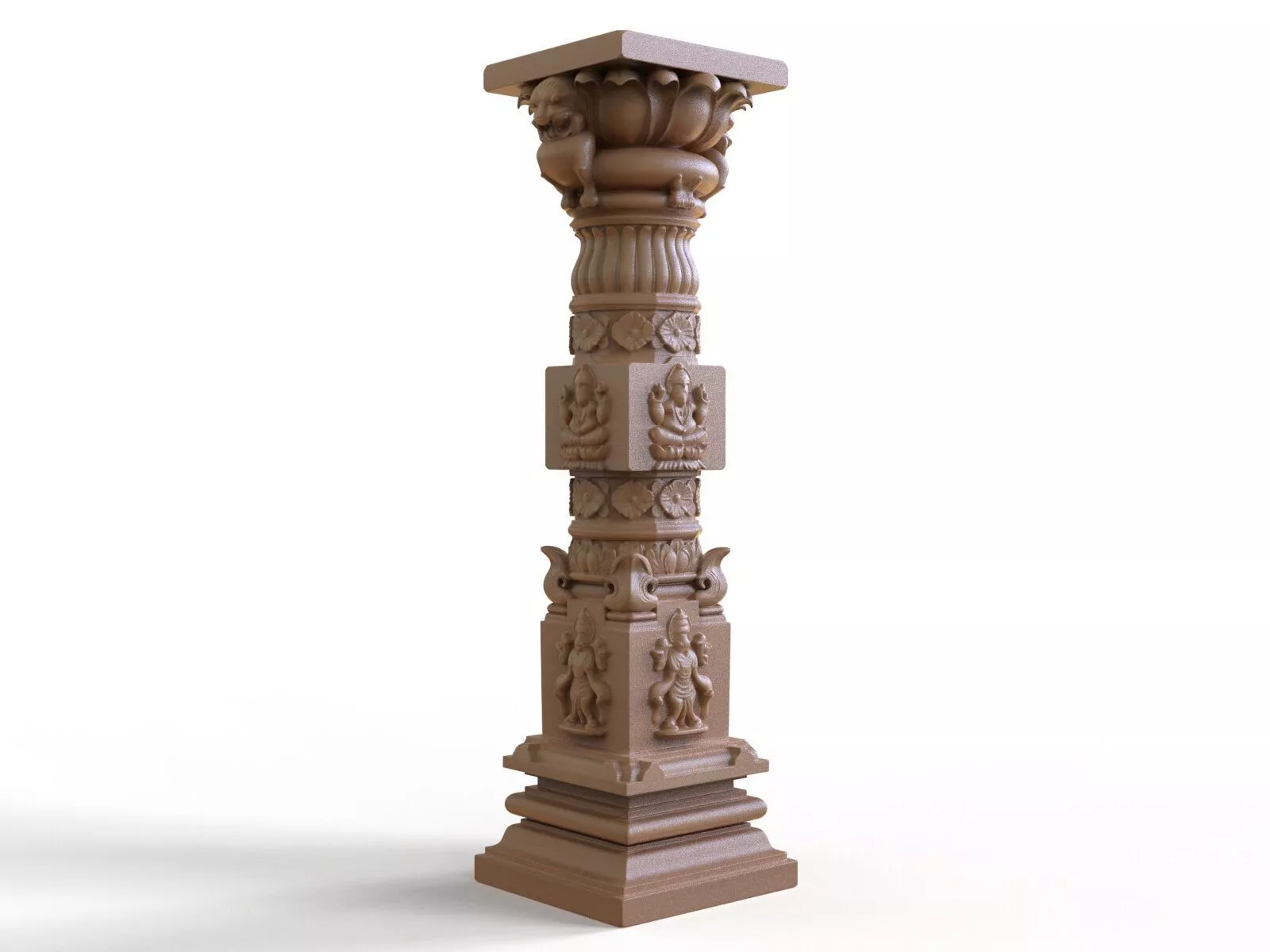 Ancient Hindu Temple Pillar Classical Architectural Column 3D print model