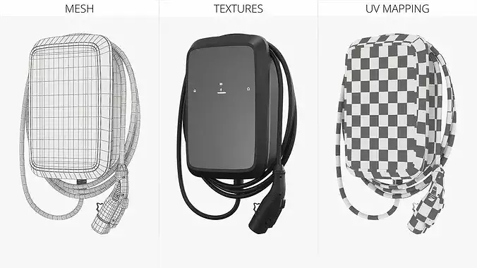 Electric Vehicle Wall Charger 3D model 7