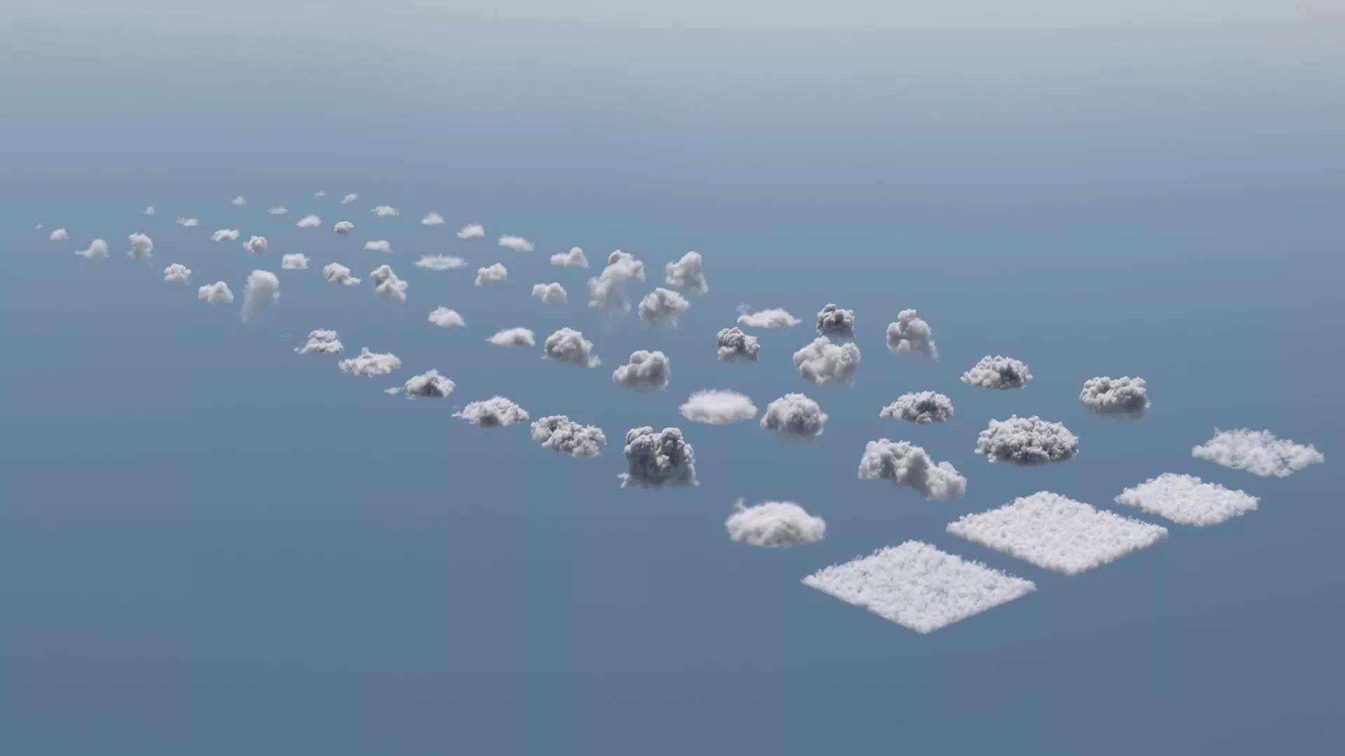 Volumetric Clouds 60 VDB Pack For Blender 3D model