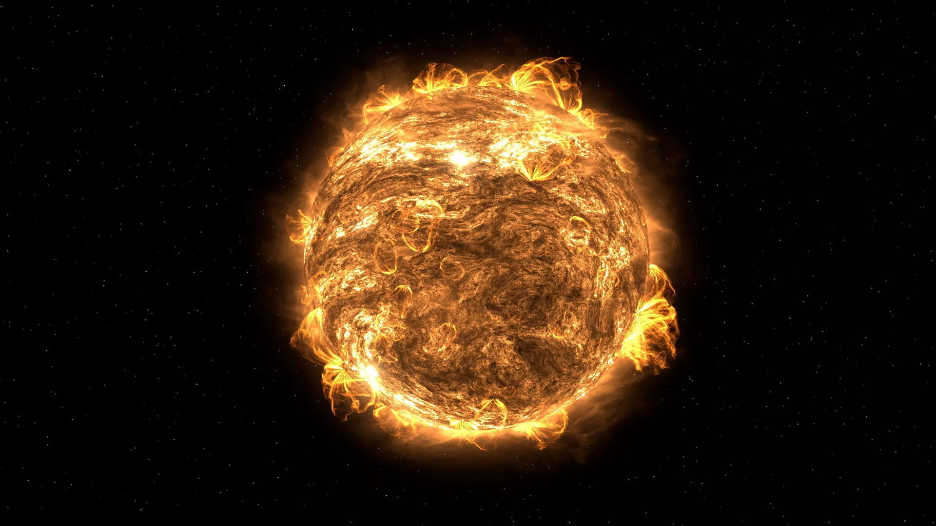 Radiant Solar Star with Flares Animated For Blender 3D model