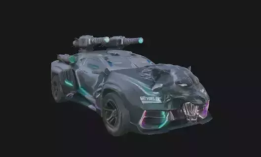 Tiger Head Weaponized Combat Vehicle 3D model 2