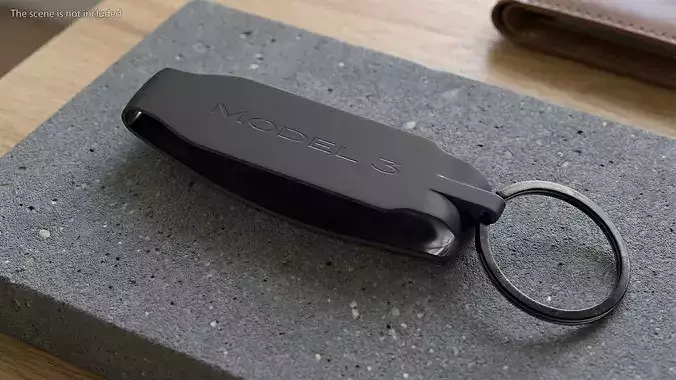 Tesla Key Band Holder Black 3D model 2