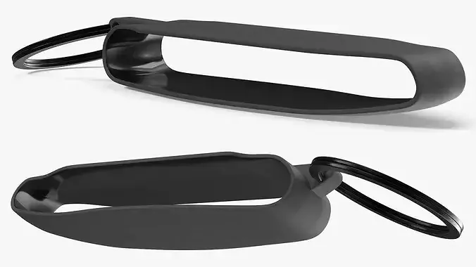 Tesla Key Band Holder Black 3D model 3