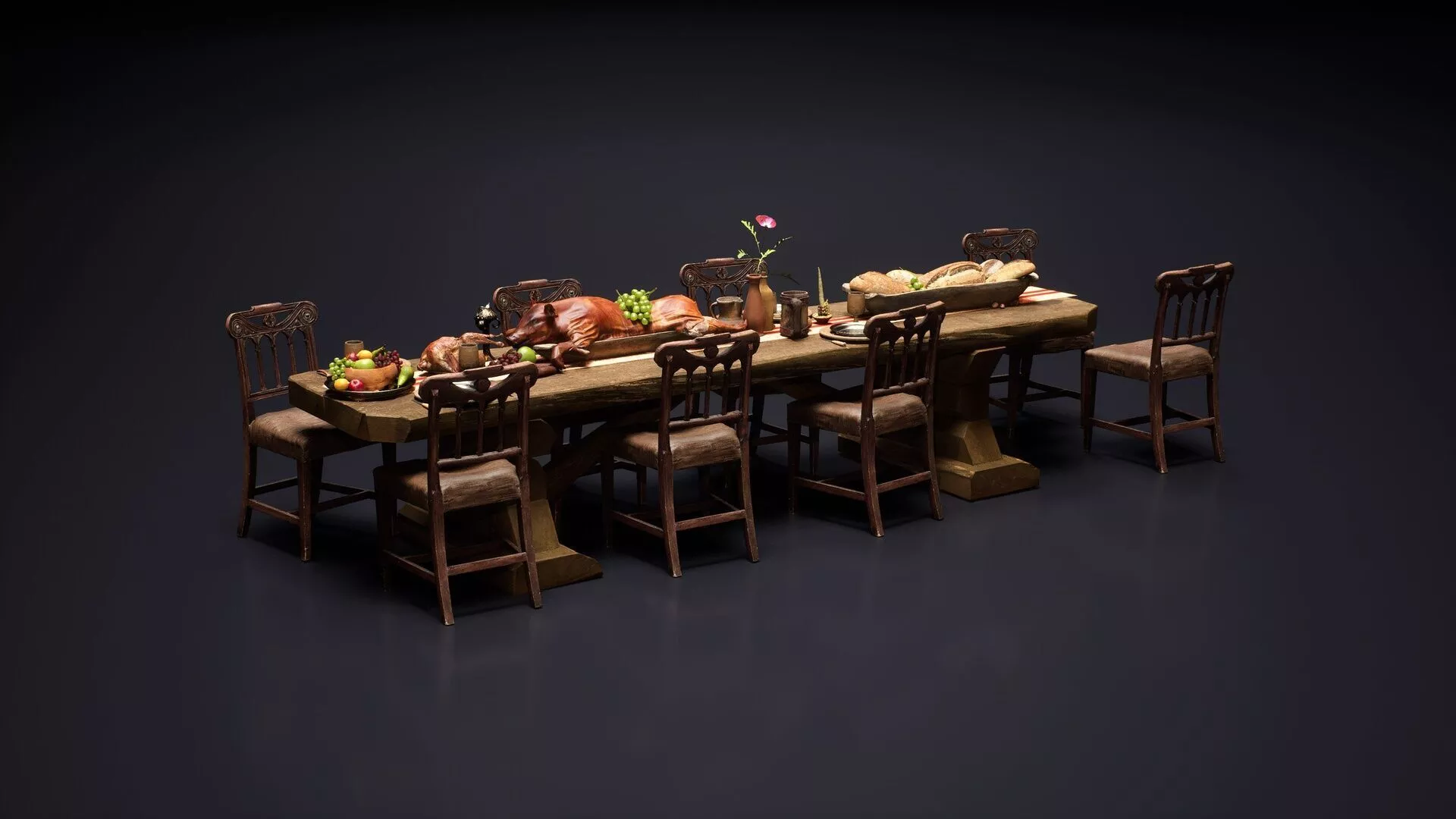 MEDIEVAL BANQUET ASSET PACK Low-poly 3D model