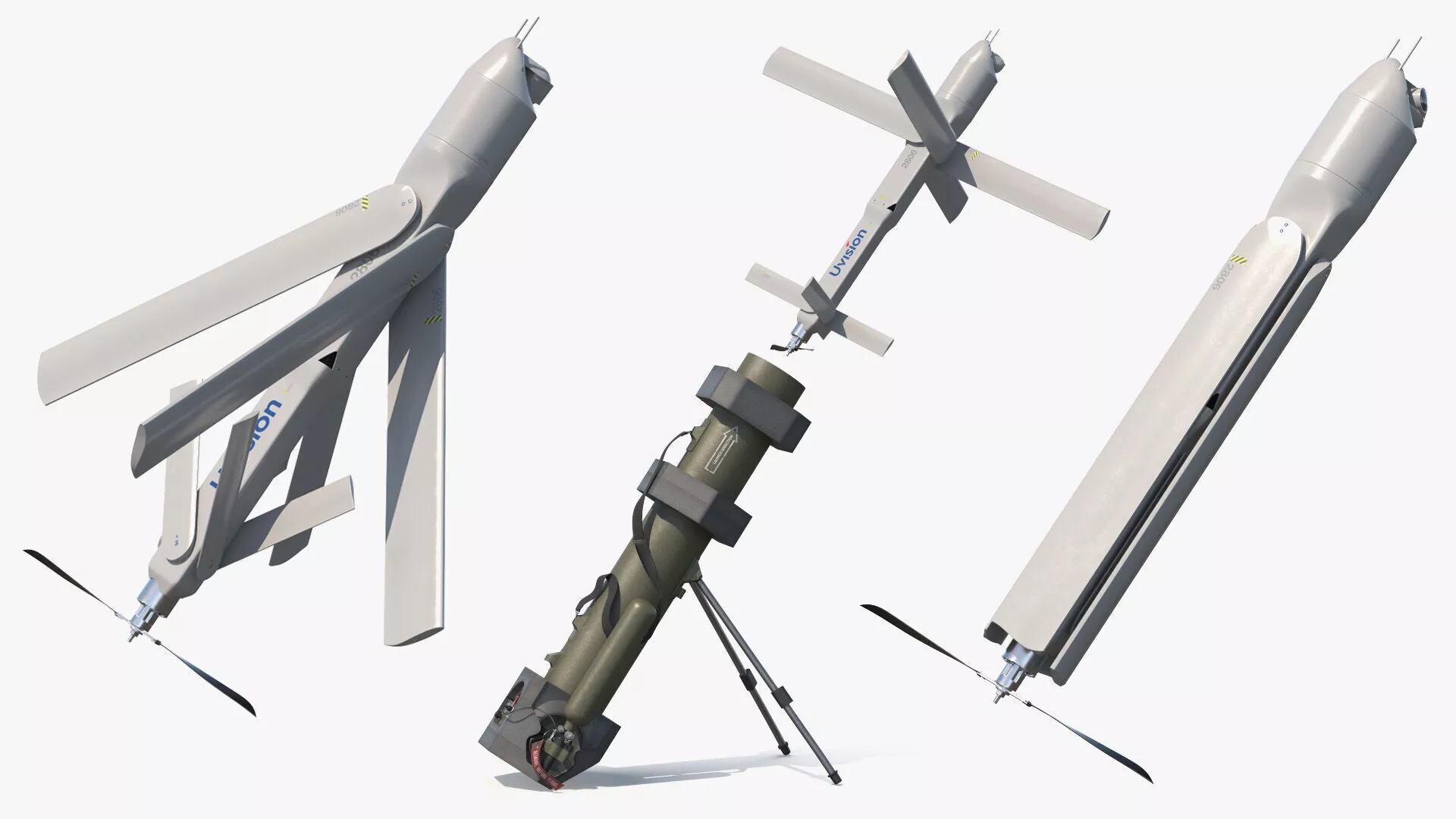 Hero 120SF Portable Drone Weapon with UAV Rigged for Maya 3D model