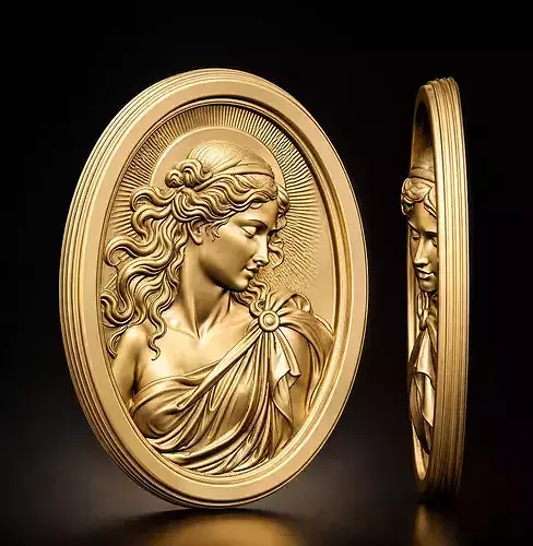 Classical Goddess Cameo Relief STL