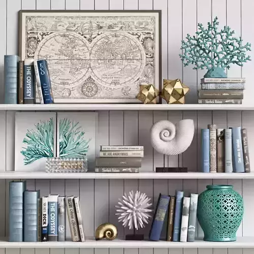 Decor Set 4 bookshelf 3D model