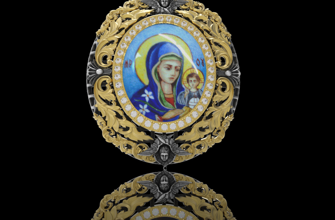 Panagia orthodox 3D print model_5