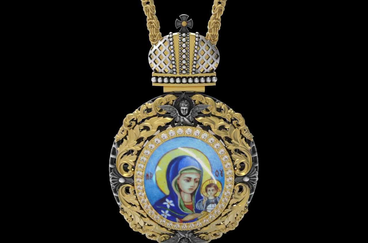 Panagia orthodox 3D print model_4