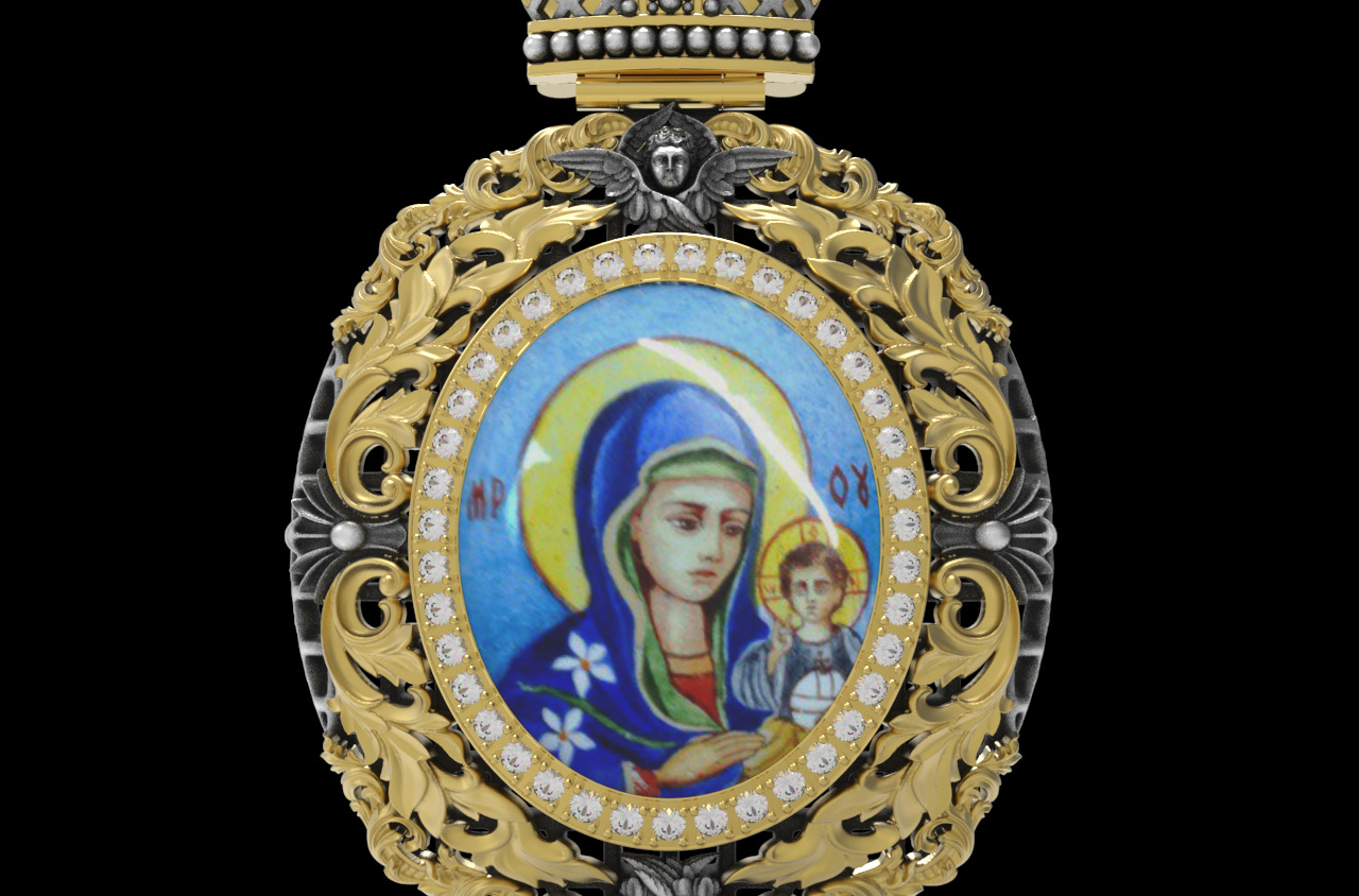 Panagia orthodox 3D print model_2