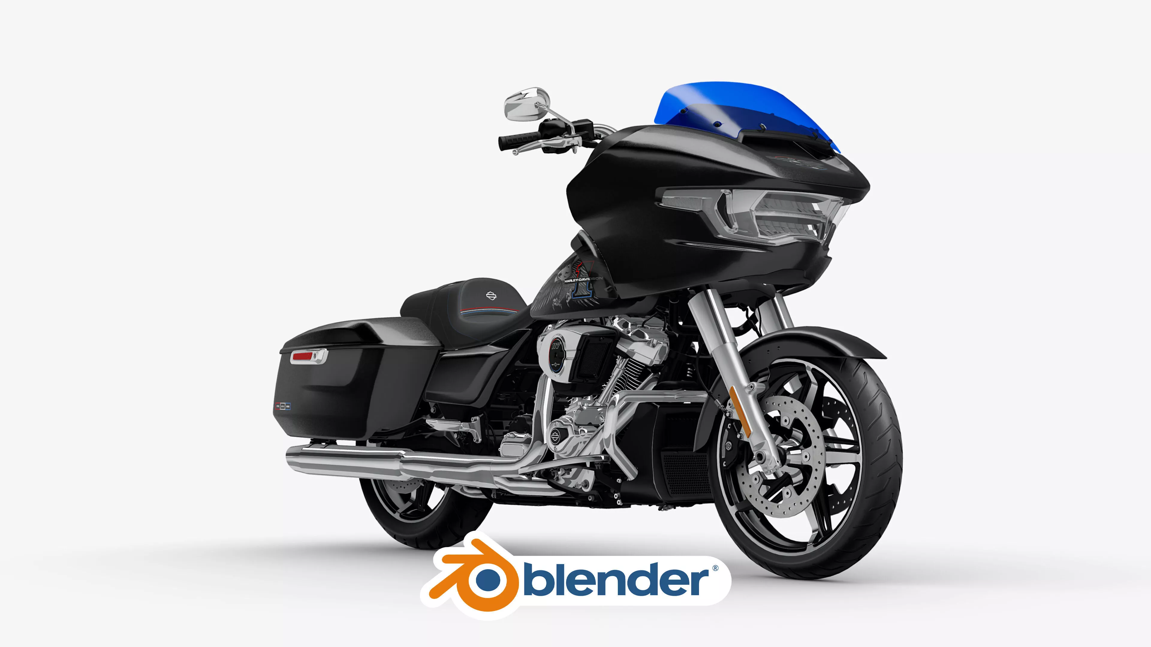2026 Harley Davidson Road Glide Touring Motorcycle Bike Low-poly 3D model
