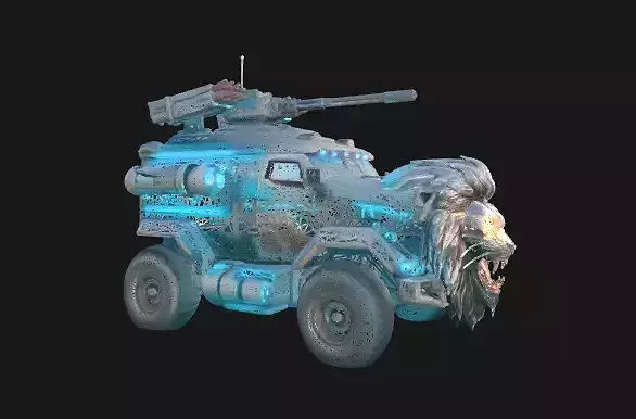 Cybernetic Lion War Vehicle 3D model 3